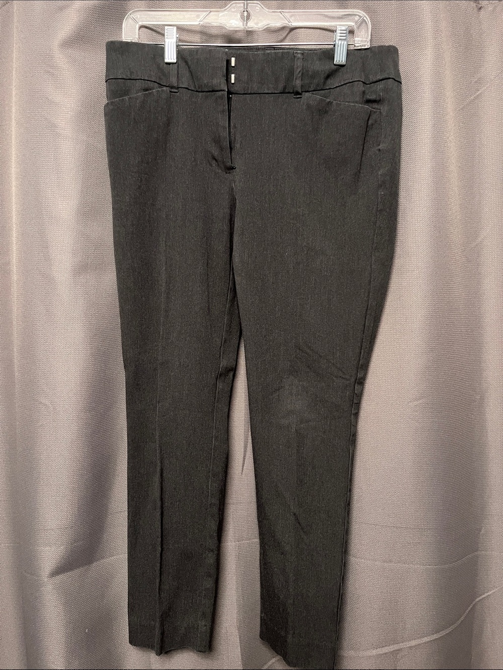 LOFT Black Pull-On Straight-Leg Trousers